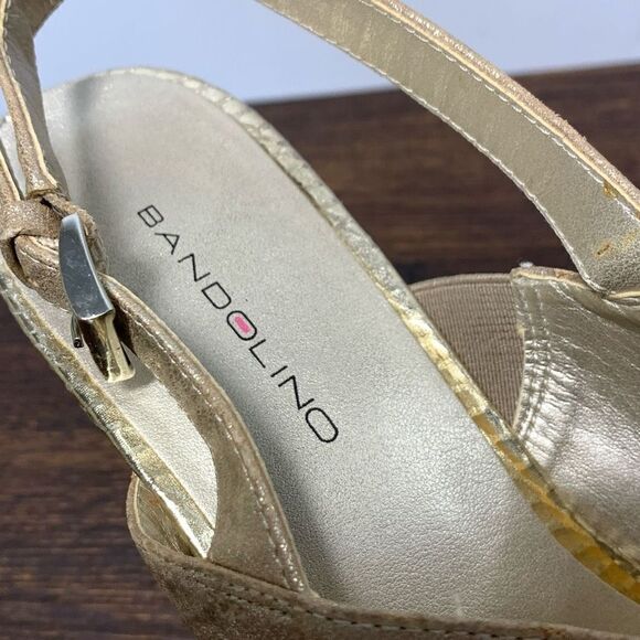 Bandolino Mopina vegan gold metallic cork sandal, Heel size 9  - Picture 7 of 10